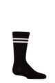 Boys and Girls 1 Pair SOCKSHOP Plain and Striped Bamboo Socks with Comfort Cuff and Smooth Toe Seams - Sports Stripe Black