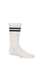 Boys and Girls 1 Pair SOCKSHOP Plain and Striped Bamboo Socks with Comfort Cuff and Smooth Toe Seams - Sports Stripe White