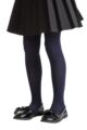 Girls 1 Pair SOCKSHOP Plain Bamboo Tights with Smooth Toe Seams - Navy