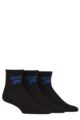 Mens and Women's 3 Pair Reebok Foundation Cotton Ankle Socks - Black