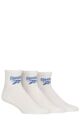 Mens and Women's 3 Pair Reebok Foundation Cotton Ankle Socks - White