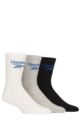 Mens and Women's 3 Pair Reebok Foundation Cotton Crew Socks - White / Grey / Black