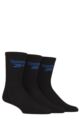 Mens and Ladies 3 Pair Reebok Foundation Cotton Crew Socks - Black