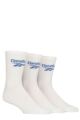 Mens and Women's 3 Pair Reebok Foundation Cotton Crew Socks - White