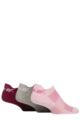 Mens and Women's 3 Pair Reebok Essentials Cotton Trainer Socks - Pink / Grey / Burgundy