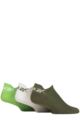 Mens and Women's 3 Pair Reebok Essentials Cotton Trainer Socks - Green / White / Lime