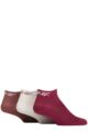 Mens and Women's 3 Pair Reebok Essentials Cotton Ankle Socks with Arch Support and Mesh Top - Burgundy / White / Brown