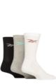 Mens and Women's 3 Pair Reebok Essentials Cotton Crew Socks with Arch Support - White / Grey / Black