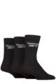 Mens and Women's 3 Pair Reebok Core Cotton Crew Socks - Black