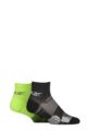 Mens and Women's 2 Pair Reebok Technical Recycled Ankle Technical Cycling Socks - Black / Green