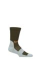 Mens and Women's 1 Pair Reebok Technical Wool Rich Crew Technical Trekking Socks - Green / Light Blue