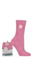 Women's 1 Pair SOCKSHOP Wildfeet Gift Boxed Fluffy Slipper Socks - Smiley Face