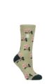 Women's 1 Pair SOCKSHOP Heat Holders 1.6 TOG Lite RHS The Royal Horticultural Society Thermal Socks - Roses Sage