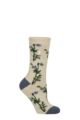 Women's 1 Pair SOCKSHOP Heat Holders 1.6 TOG Lite RHS The Royal Horticultural Society Thermal Socks - Foliage Oat