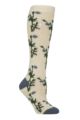 Women's 1 Pair SOCKSHOP Heat Holders 1.6 TOG Lite RHS The Royal Horticultural Society Thermal Wellington Boot Socks - Foliage Oat