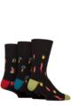 Mens 3 Pair Gentle Grip RHS Royal Horticultural Society Patterned Cotton Socks - Vegetables