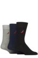 Mens 3 Pair SOCKSHOP Wildfeet Embroidered Socks - Chilli