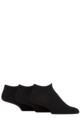 Mens 3 Pair SOCKSHOP Wildfeet Plain Cotton Trainer Socks - Black