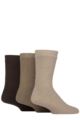 Mens 3 Pair SOCKSHOP Wildfeet Thermal Boot Socks - Sand / Beige / Brown