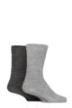 Mens 2 Pair SOCKSHOP Wildfeet Cosy Lounge Socks - Grey