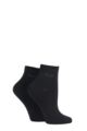 Women's 2 Pair Elle Bamboo Anklet Socks - Black