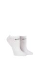 Women's 2 Pair Elle Plain, Patterned and Striped Bamboo No Show Socks - White