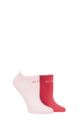 Women's 2 Pair Elle Plain, Patterned and Striped Bamboo No Show Socks - Strawberry Sorbet Plain