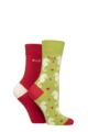 Women's 2 Pair Elle Bamboo Patterned and Plain Socks - Coastal Joy