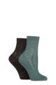 Women's 2 Pair Elle Sparkly Pelerine Anklet Socks - Storm