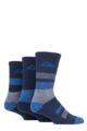 Mens 3 Pair Storm Bloc Striped Boot Socks - Navy / Blue