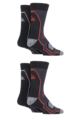 Mens 4 Pair Storm Bloc Technical Boot Socks - Black  /  Charcoal  /  Amber