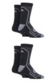 Mens 4 Pair Storm Bloc Technical Boot Socks - Black  /  Charcoal  /  Grey