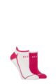 Women's 2 Pair Elle Sports Cotton Cushioned Trainer Socks - Hot Pink