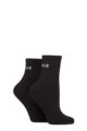 Women's 2 Pair Elle Sports Cushioned Ankle Socks - Plain Black