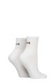 Women's 2 Pair Elle Sports Cushioned Ankle Socks - Plain White