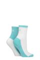 Women's 2 Pair Elle Sports Cushioned Ankle Socks - Aqua