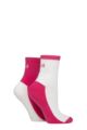 Women's 2 Pair Elle Sports Cushioned Ankle Socks - Hot Pink