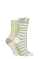 Ladies 2 Pair Elle Soft Ribbed Boot Socks - Light Pine
