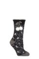 Women's 1 Pair Elle Sherpa Lined Socks with Grip - Charcoal