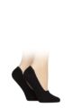 Ladies 2 Pair Elle Bamboo Seamless Shoe liners with Silicone Heel Grips - Black