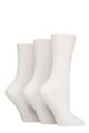 Women's 3 Pair SOCKSHOP Gentle Grip Cotton Cushioned Foot Sports Socks - White