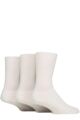 Mens 3 Pair SOCKSHOP Gentle Grip Cotton Cushioned Foot Sports Socks - White