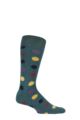 Mens 1 Pair SOCKSHOP of London Spotty Cotton Socks - Rich Green / Multi