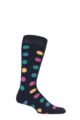 Mens 1 Pair SOCKSHOP of London Spotty Cotton Socks - Rich Navy / Multi