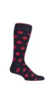 Mens 1 Pair SOCKSHOP of London Spotty Cotton Socks - Rich Navy / Brigade