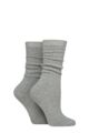 Women's 2 Pair SOCKSHOP Wildfeet Slouch Socks - Grey