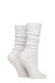 Women's 2 Pair SOCKSHOP Wildfeet Slouch Socks - White