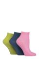 Women's 3 Pair Elle Ribbed Bamboo Ankle Socks - Coastal Joy