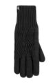 Women's 1 Pair SOCKSHOP Heat Holders Tampere Centre Cable Gloves - Black