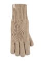 Women's 1 Pair SOCKSHOP Heat Holders Tampere Centre Cable Gloves - Oatmeal Melange